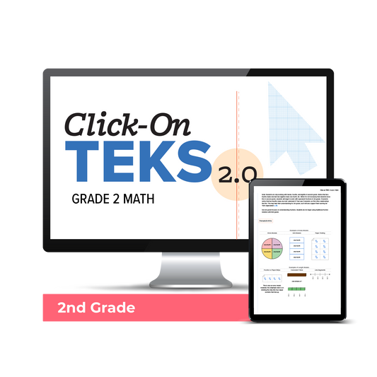 Click-On TEKS 2.0: Grade 2 Math (Downloadable PDF)