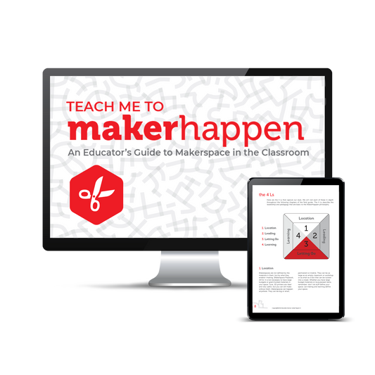 Computer screen with a preview of the downloadable PDF for the Teach Me to MakerHappen product.