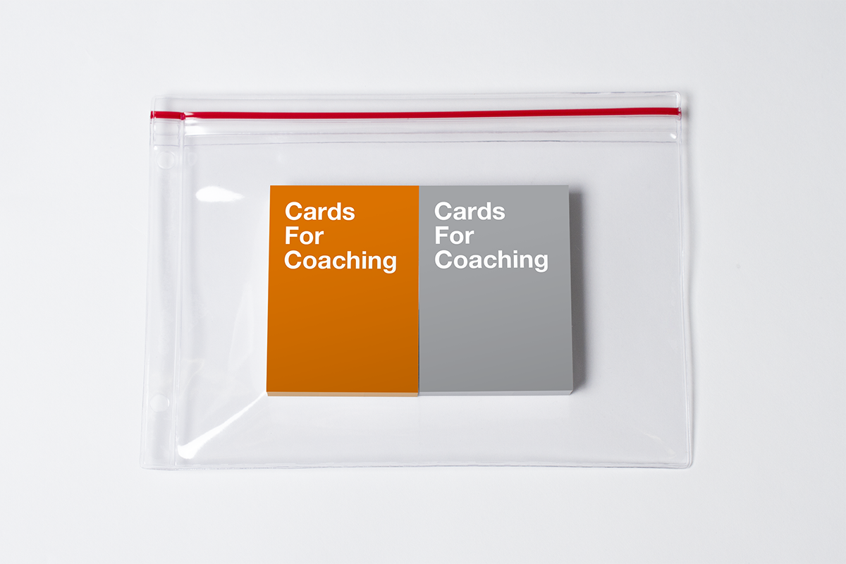 Preview of the orange and gray cards in the Cards for Coaching: PLC Edition deck