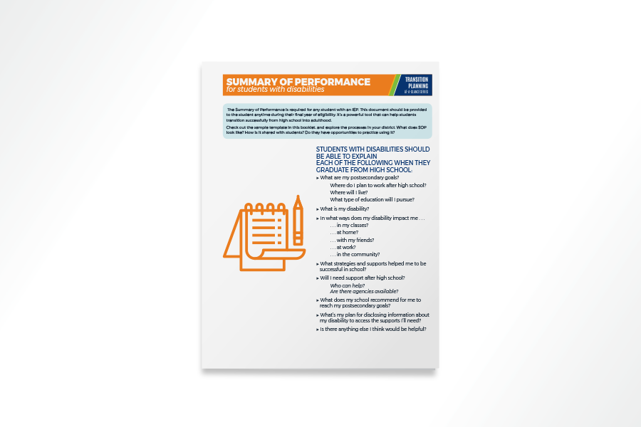 Transition Planning At-A-Glance Series: Summary of Performance (Paperback)