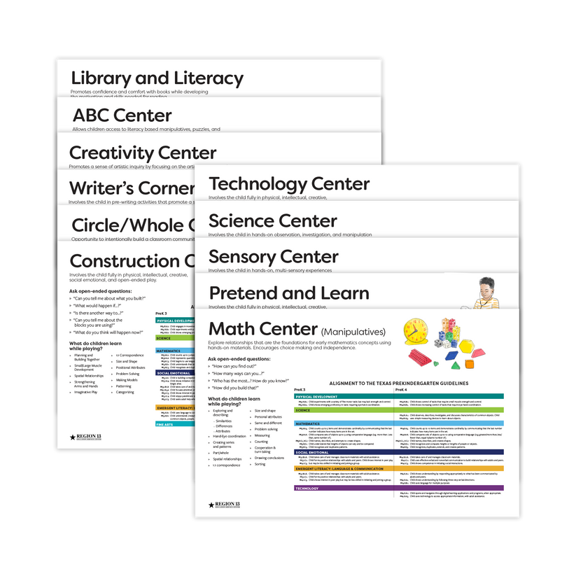Multi Alignment Posters 2023 Prekindergarten Center Alignment Posters (Set of 11) – Region 13 ...
