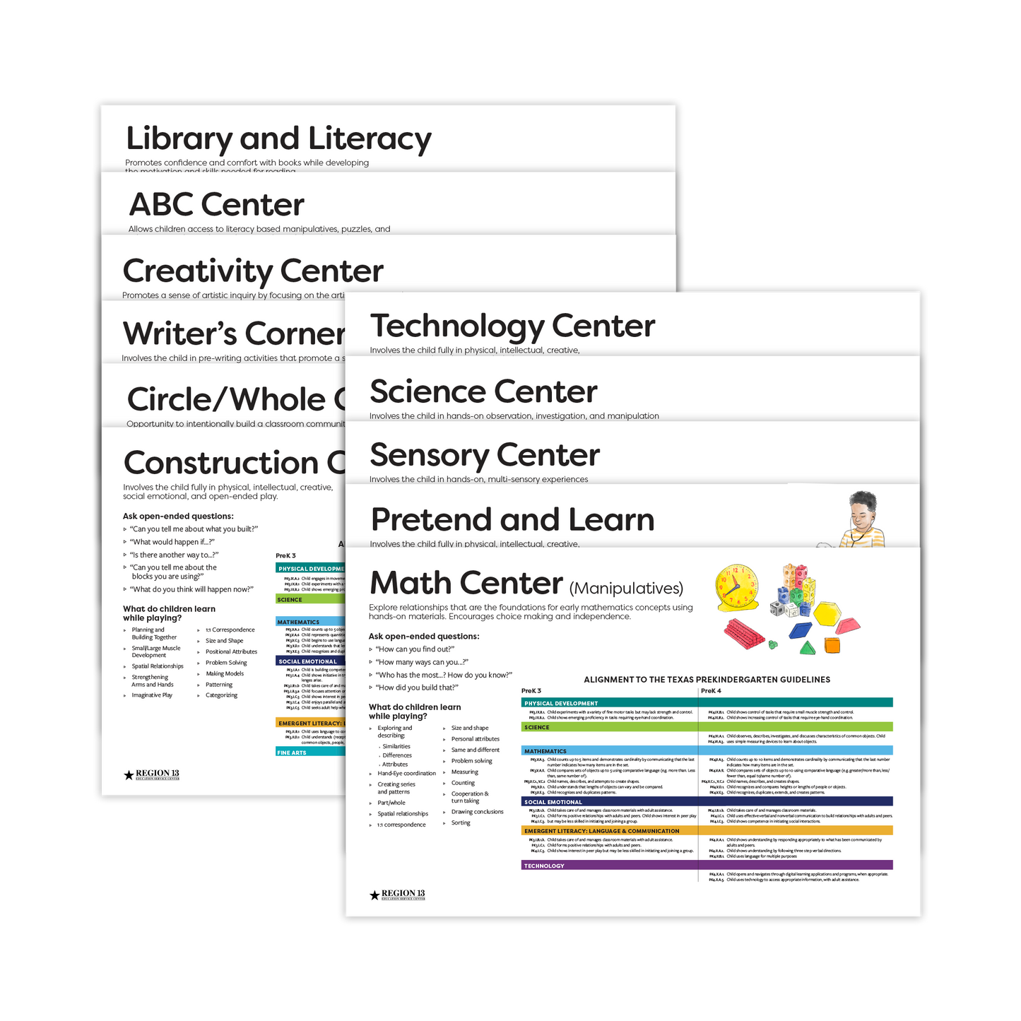 2023 Prekindergarten Center Alignment Posters (Set of 11)