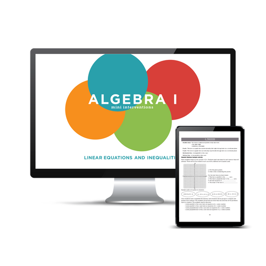 Algebra I Mini Interventions: Linear Equations and Inequalities (Downloadable PDF)