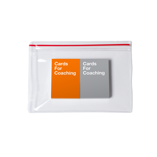 Preview of the orange and gray cards in the Cards for Coaching: PLC Edition deck