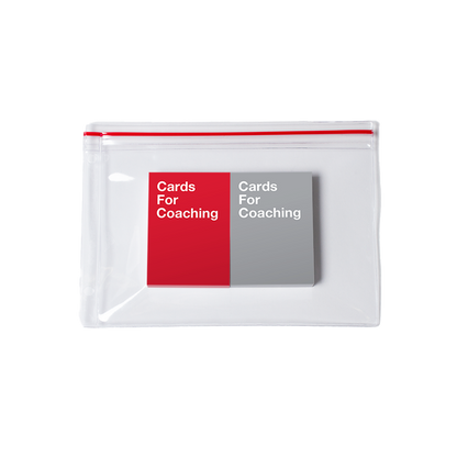 Preview of the red and gray cards included in the Cards for Coaching deck