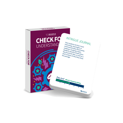 Preview of the card case and deck of cards in the Check for Understanding deck