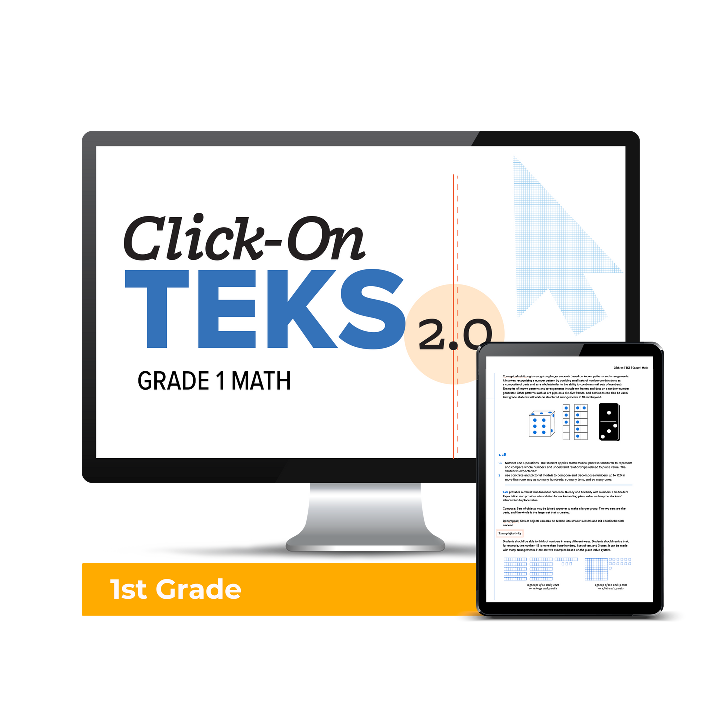 Click-On TEKS 2.0: Grade 1 Math (Downloadable PDF)
