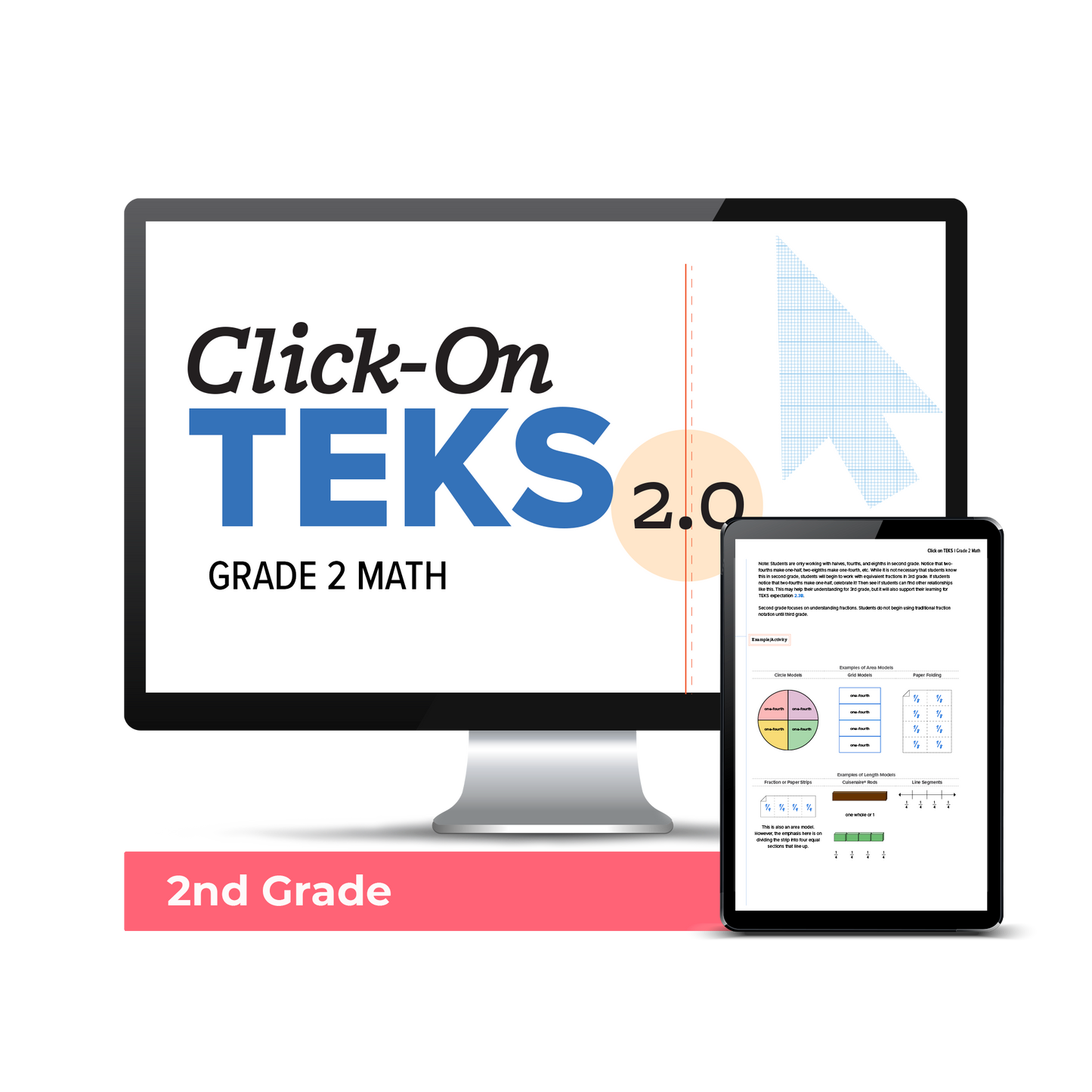 Click-On TEKS 2.0: Grade 2 Math (Downloadable PDF)