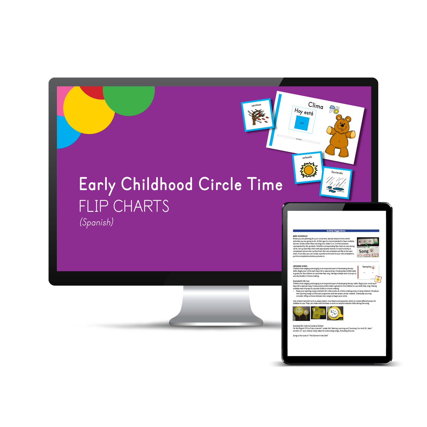 Early Childhood Circle Time Flip Charts - Spanish (Downloadable PDFs)