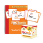 Preview of the orange and red spiral-bound Teacher's Edition for the FACTastic Math Strategy Cards for Multiplication/Division. The box and cards are also featured