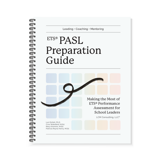 Colorful squares adorn the front cover of the PASL Preparation Guide book.