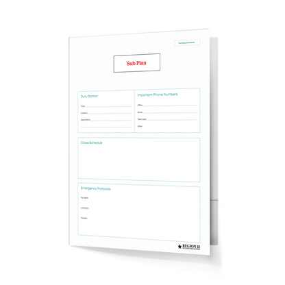 Preview of the customizable Sub Plan folder from the Teaching Essentials Toolkit
