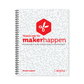 Image of the grey and red cover of the Region 13 Teach Me to MakerHappen: An Educator's Guide to Makerspace in the Classroom (Spiral-Bound). 