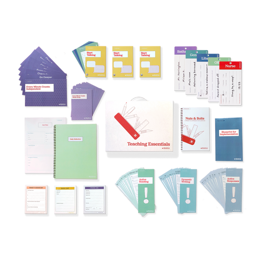 Preview of all the tools, decks, notepads, and supplies included in the Teaching Essentials Kit