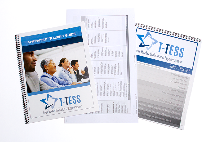 T-TESS Appraiser Training Guide, T-TESS Rubric, and T-TESS Rubric Flipchart