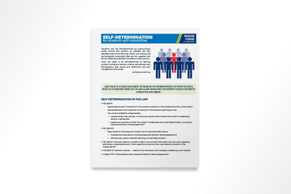 Transition Planning At-A-Glance Series:  Self-Determination (Paperback)